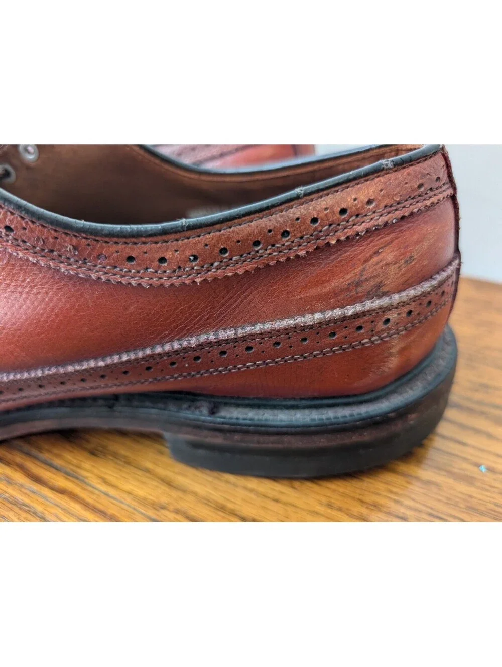 Vintage Shoe Classics JCPenney Mens 13D Cordovan Longwing Wingtip Oxfords